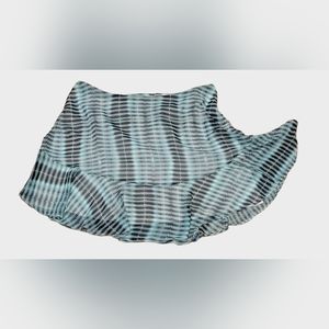 Worthington Women's Skirt Turquiose Dye Stripes SIZE 18 Zipper Light Flowy